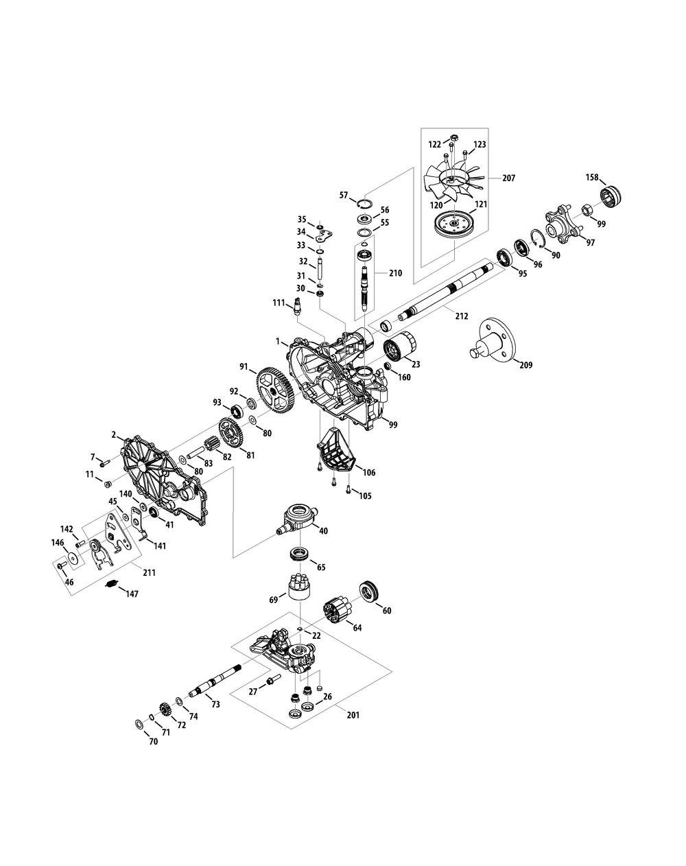 Lh Transmission 918-05006 Diagram and Parts List for Z-FORCES60 (17AF5GHD-17AF5GHD010)(2011) Cub Cadet Lawn Tractor